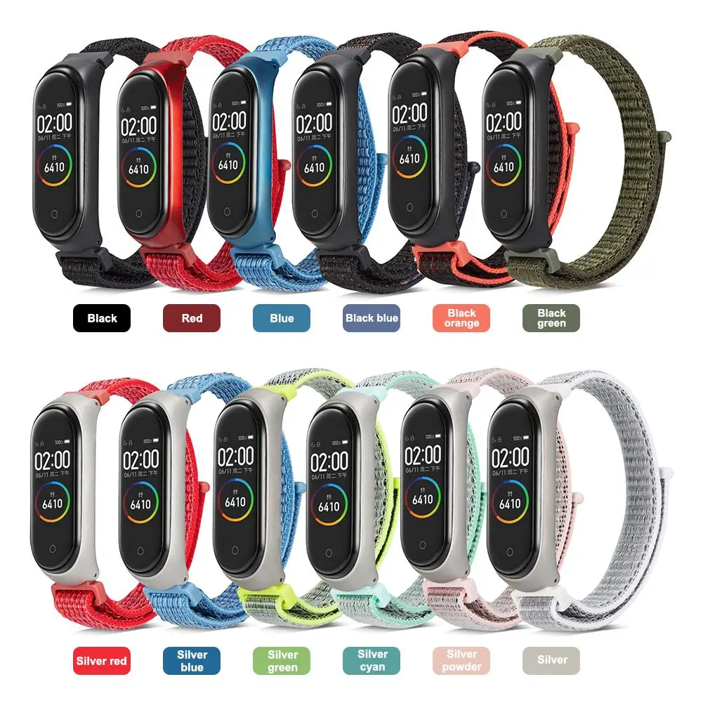 Нейлон Mi Band Watch Band для Mi 3 4 браслет ремешок сменный ремешок для часов Браслет Смарт-часы аксессуары