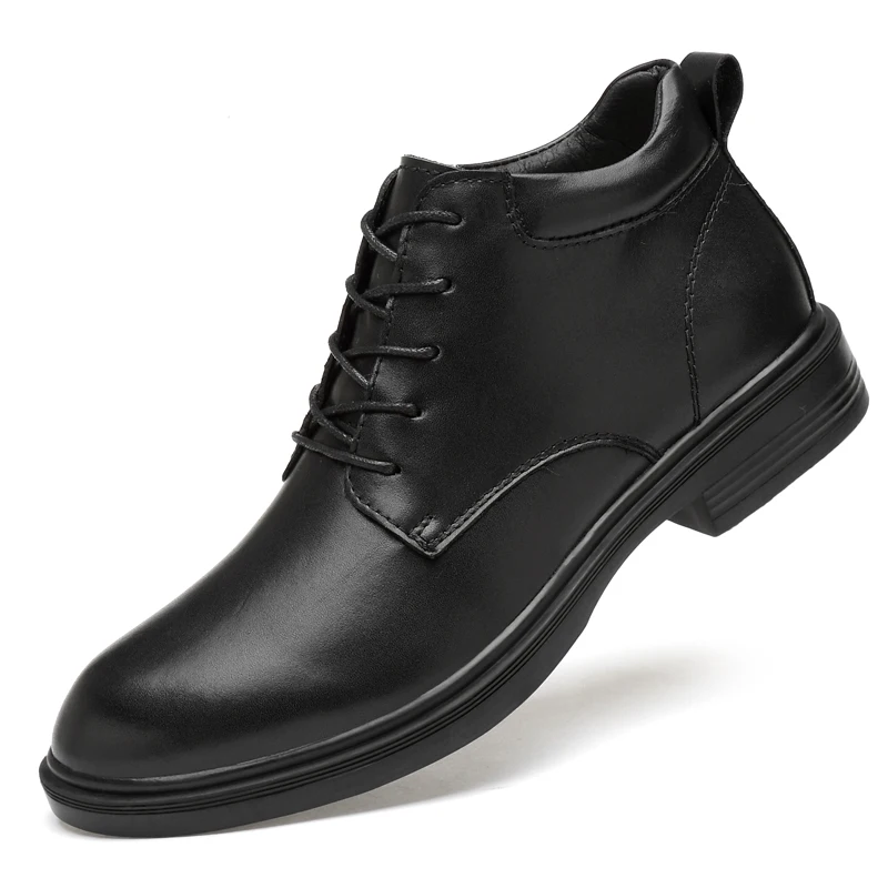 Мужские Зимние ботильоны ручной работы Теплые из натуральной кожи деловая обувь