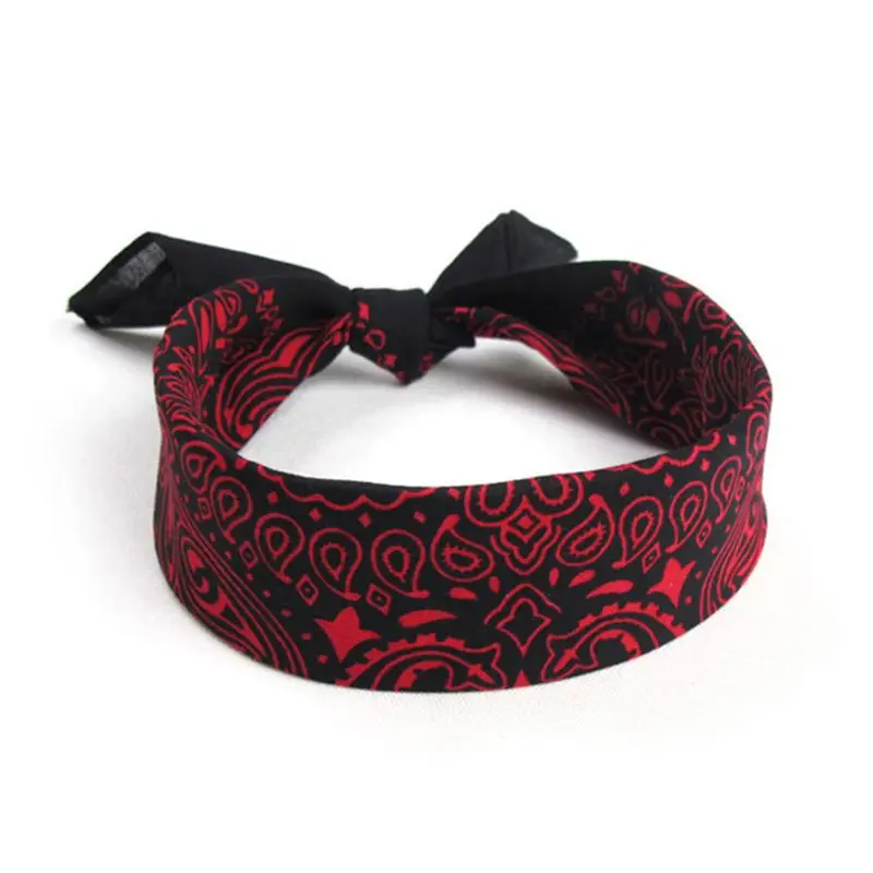 

Unisex Cotton Square Bandanas Hip Hop Double Paisley Floral Print Headband Windproof Face Cover Cycling Sports Neck Tie Headwrap