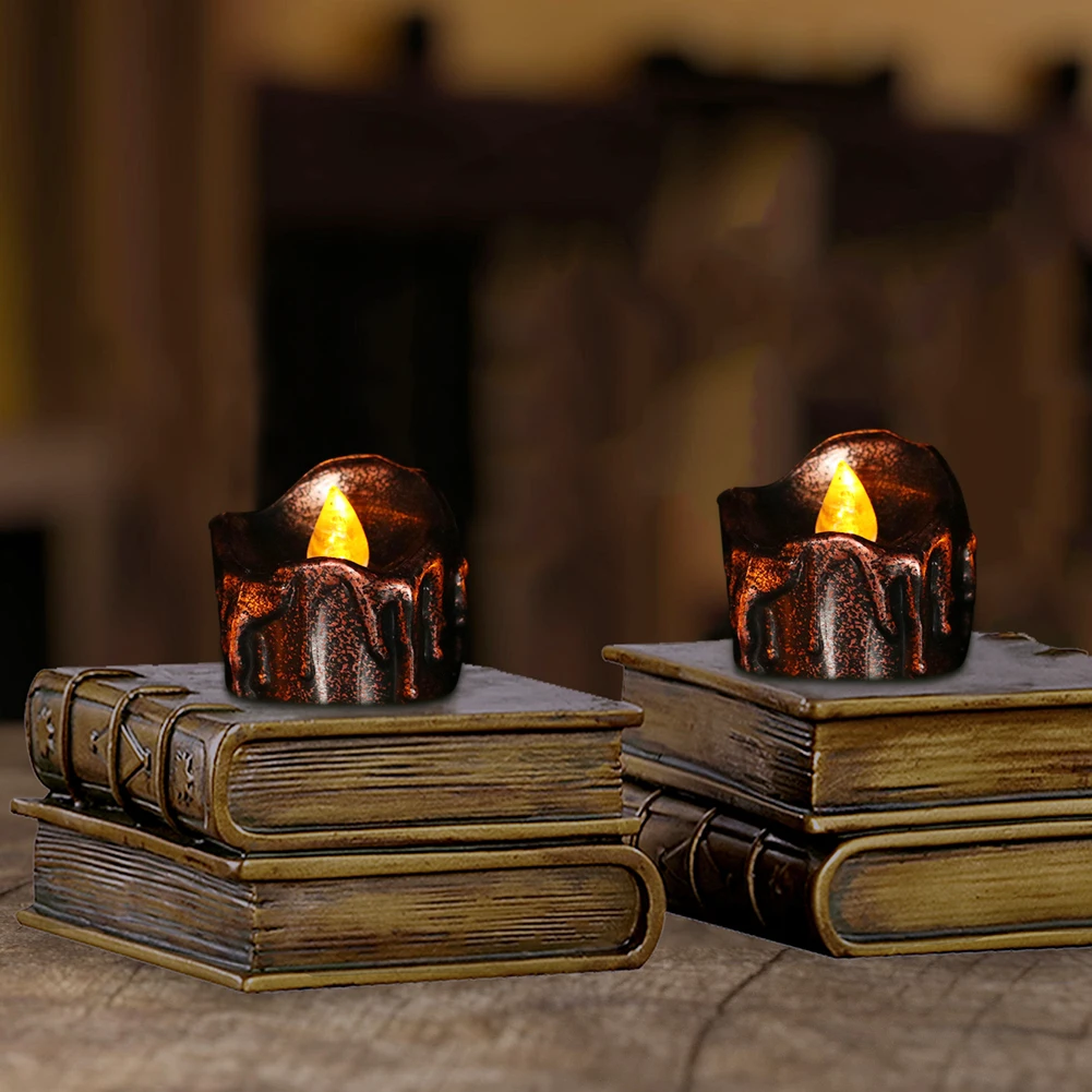 12/24pcs Creative LED Candle Light Plated Tear Battery Powered Halloween Christmas Wedding Birthday Party Decoration | Дом и сад