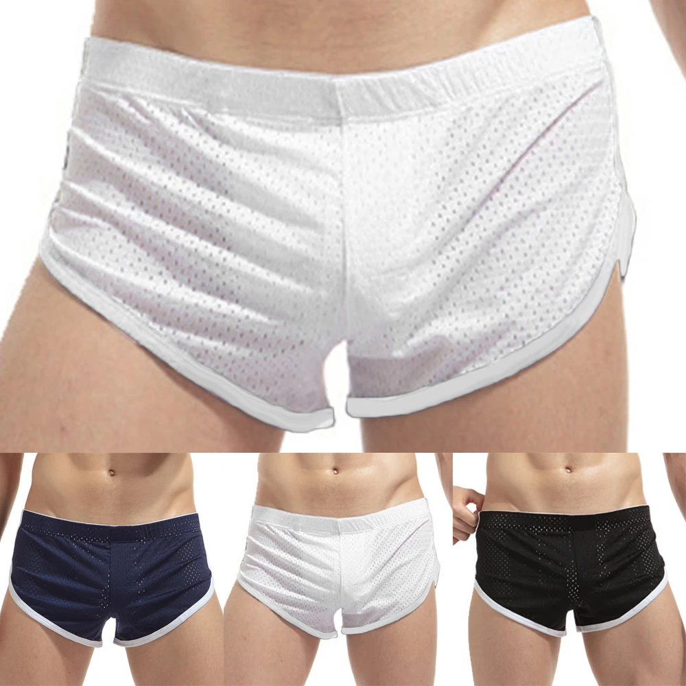 Sexy Boxers Men's Breathable Shorts Boxers Arrow Mesh Sports Underwear Casual Fitness Panties Male Brand Underpants Size M-XXL