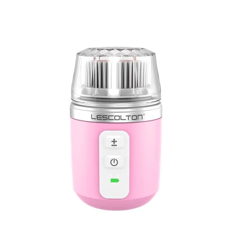 Pink Lescolton питание Очищающая Соник щетка для лица USB зарядка Водонепроницаемый скруббер для кожи устройства Электрический угрей Чистка Пор Cepillo - Цвет: Pink