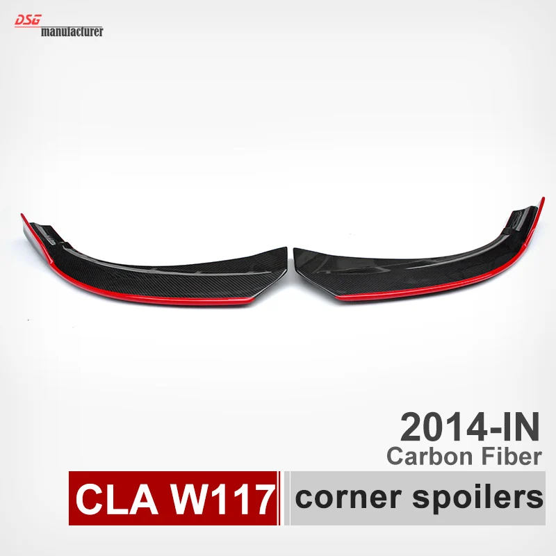 W117 разделитель для губ из углеродного волокна передний бампер угловой спойлер Benz