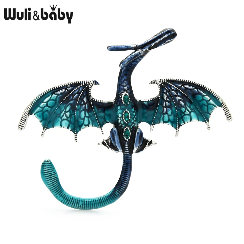 

Wuli&baby 6 Colors TV-Play Dragon Brooches Newest Quality Enamel Brooch Pins 2021 Jewelry Accessories