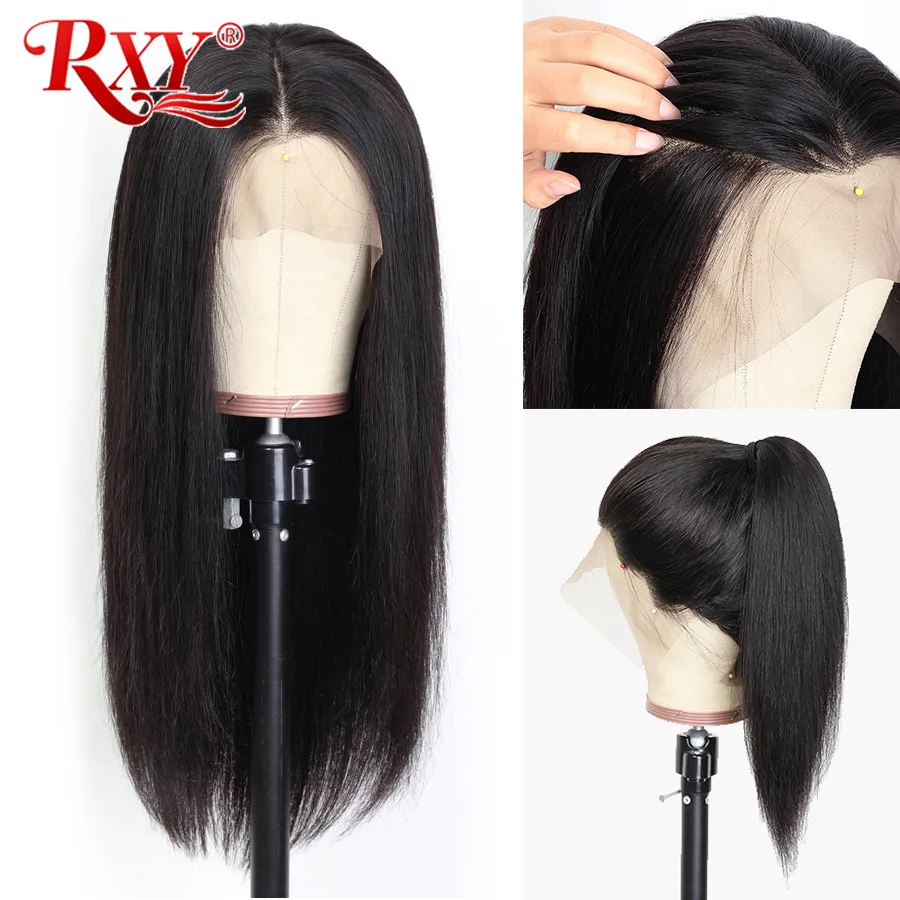 Прямые человеческие волосы RXY Bone парик Remy 13X4 250 плотность на сетке передние парики