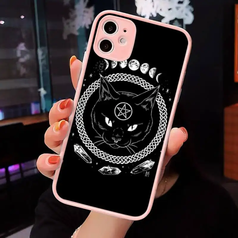 

Witches moon Tarot Mystery totem Phone Case Pink matte transparent For iPhone 7 8 x xs xr 11 12 pro plus max mini Clear Funda