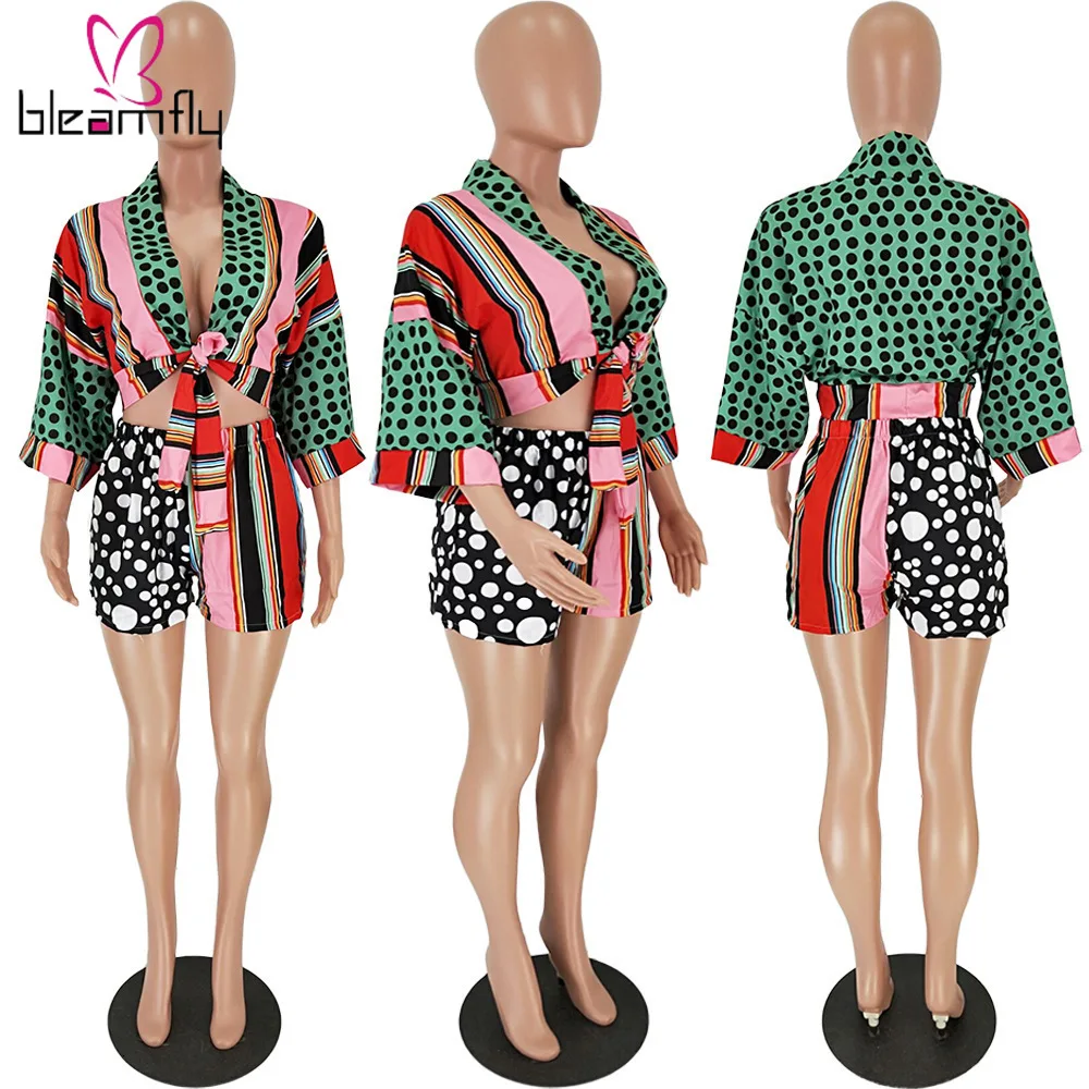 Новинка женские летние блузки в горошек и полоску с v образным вырезом рубашки