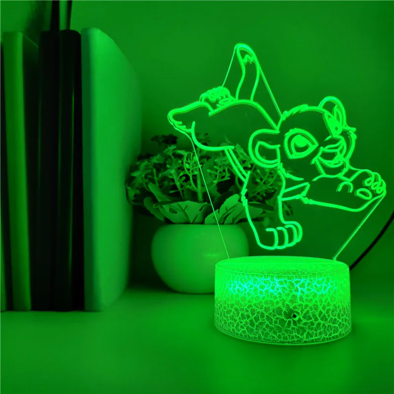 3D Led лев Король игра 7 цветов хороший ночной Светильник детские игрушки милые