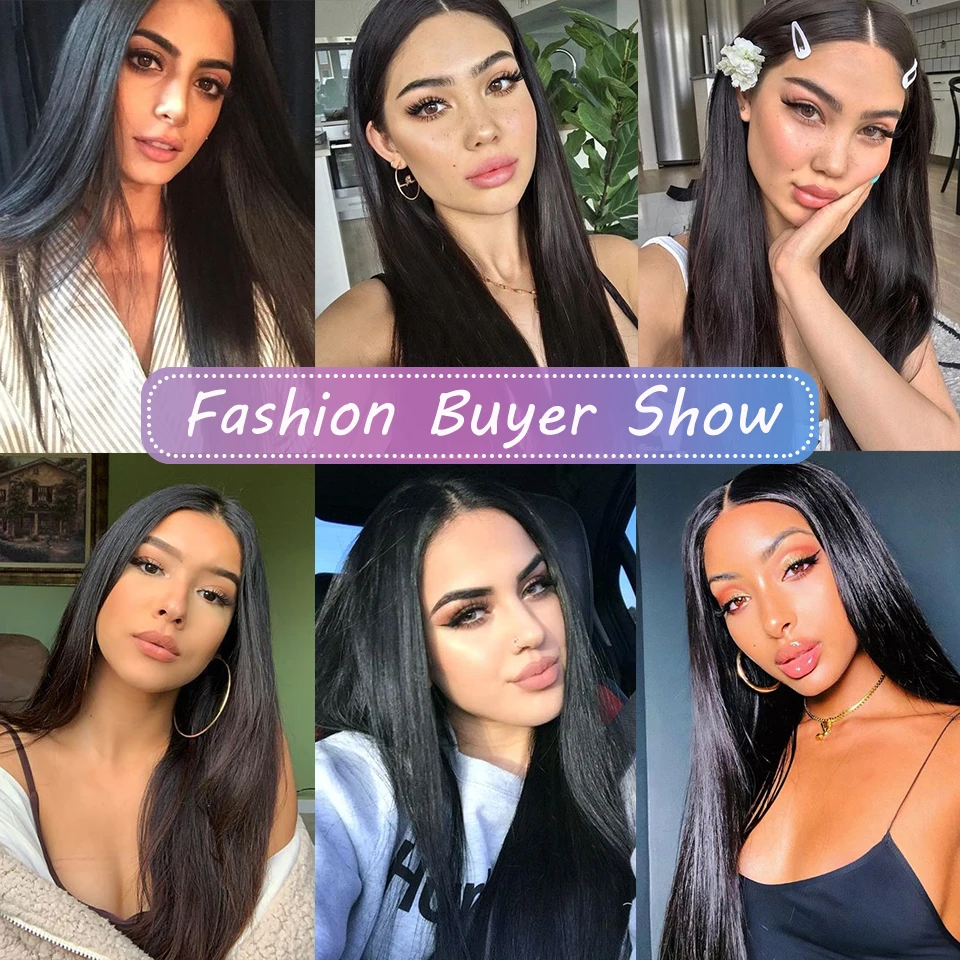 

AILIADE 27.5-Inch Long Straight Synthetic Wigs Lace Front Wigs for Black Women Natural Black Supple Wig Heat Resistant Fiber Wig