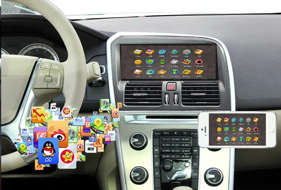 8,8 дюймов RAM2G Android 8,0 PX6 Автомагнитола стерео для Volvo XC60 2009- gps навигация поддержка поездки informaiton full touch