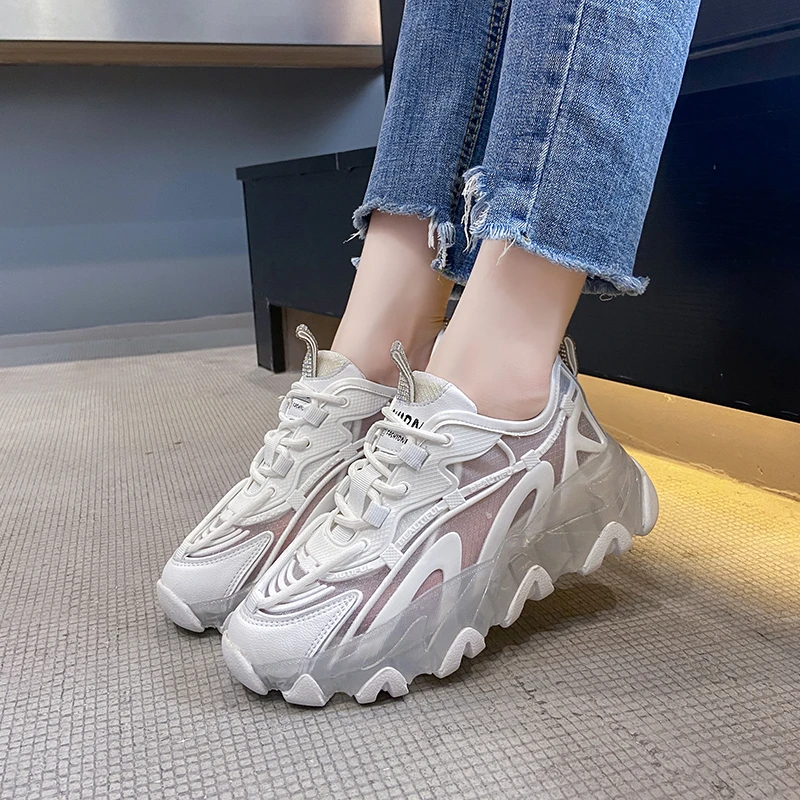 

Net shoes jelly bottom old shoes women 2021 summer new style net yarn thick bottom sponge cake casual sports shoes women's shoes