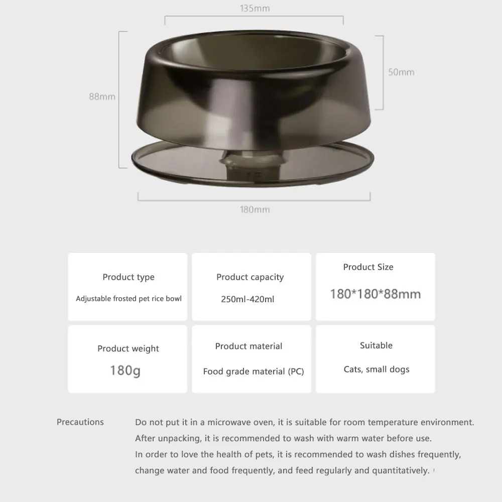 

Adjustable cat bowl cat bowl cat food bowl cat food bowl Dog food bowl dog rice bowl dog drinking water pet supplies