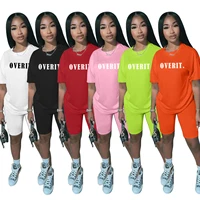 2 piece sets womens outfis tracksuit female t shirt and biker shorts set casual sportswear fitness set summer clothes 2020