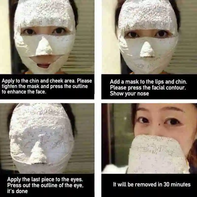5 Pcs Mask V Face Renewing Plaster Bandage Roll Tightening Management Skin |