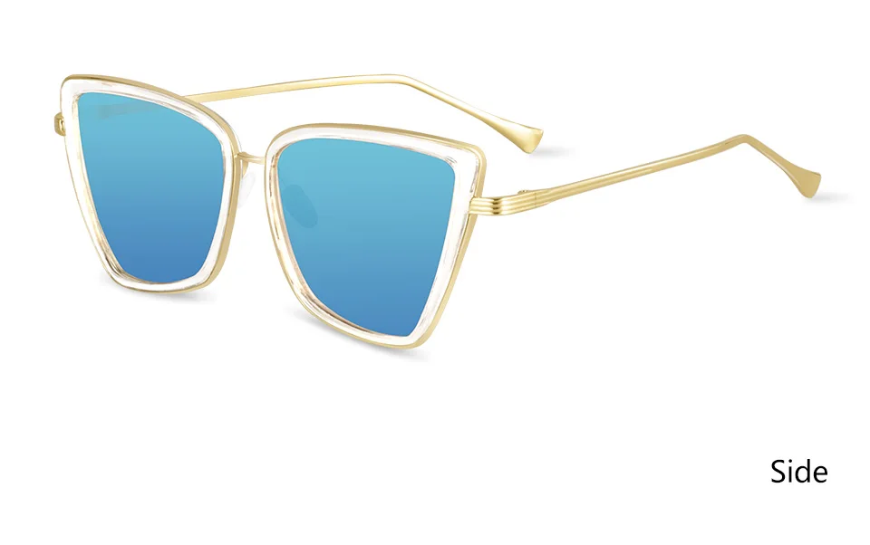 Новые брендовые дизайнерские солнцезащитные очки Cateye, женские винтажные металлические очки, зеркальные ретро очки Lunette De Soleil Femme UV400