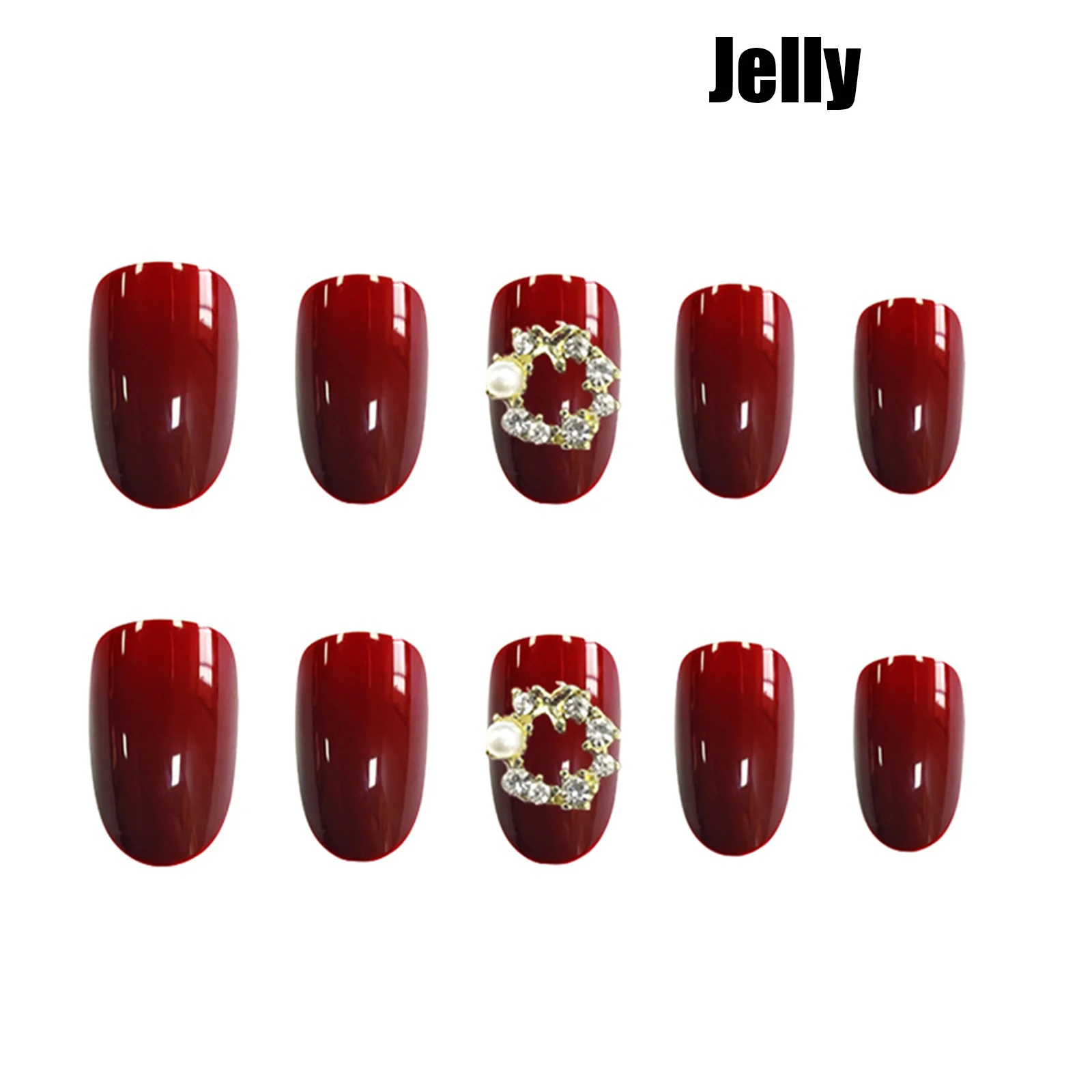 

Nail Patch Medium and Long Round Head Pearl Diamond Nail Patch Gifts for Girls BUTT666