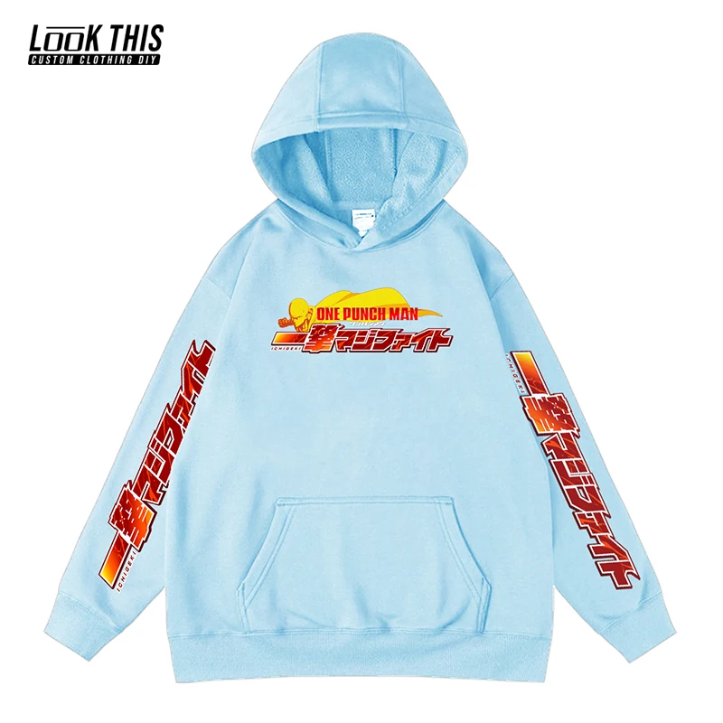 

One Punch Man Printing Anime Characters Men Oversized Hoodies Male Cartoon Pullover Hoodie Sweatshirt Men's Tops Streetwear