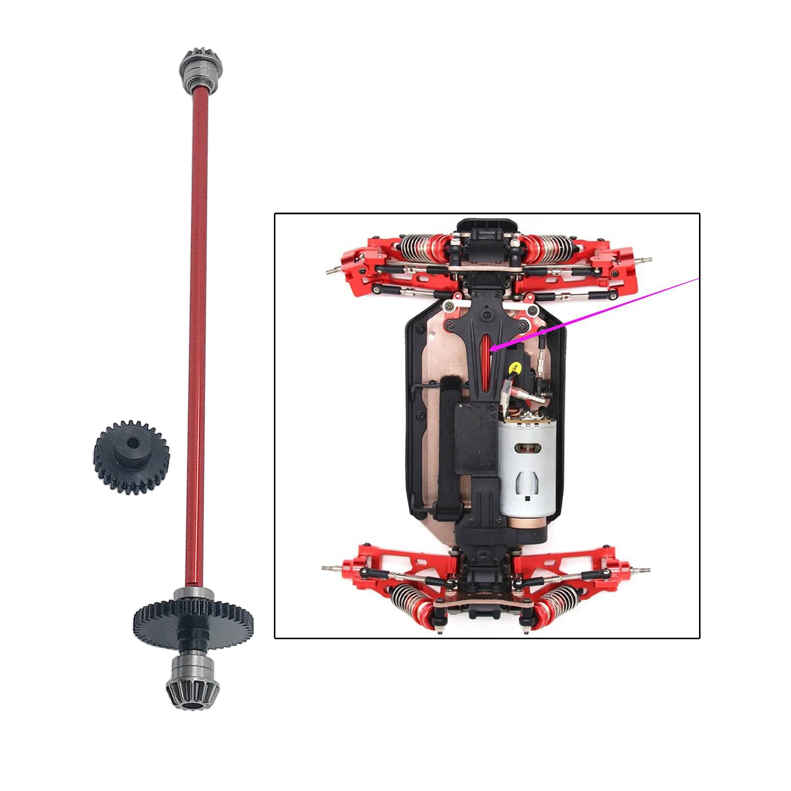 Eje de conectores de Metal para WLtoys 124018, accesorios-2