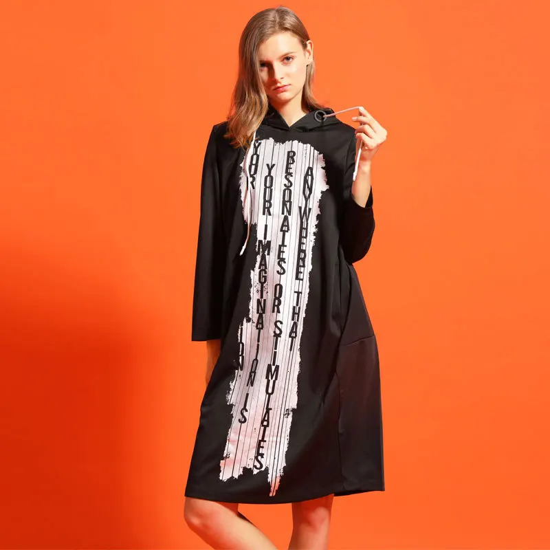 Max LuLu модные корейские женские осенние фитнес уличные женские с капюшоном Элегантные платья винтажные Длинные Рукава vestidos