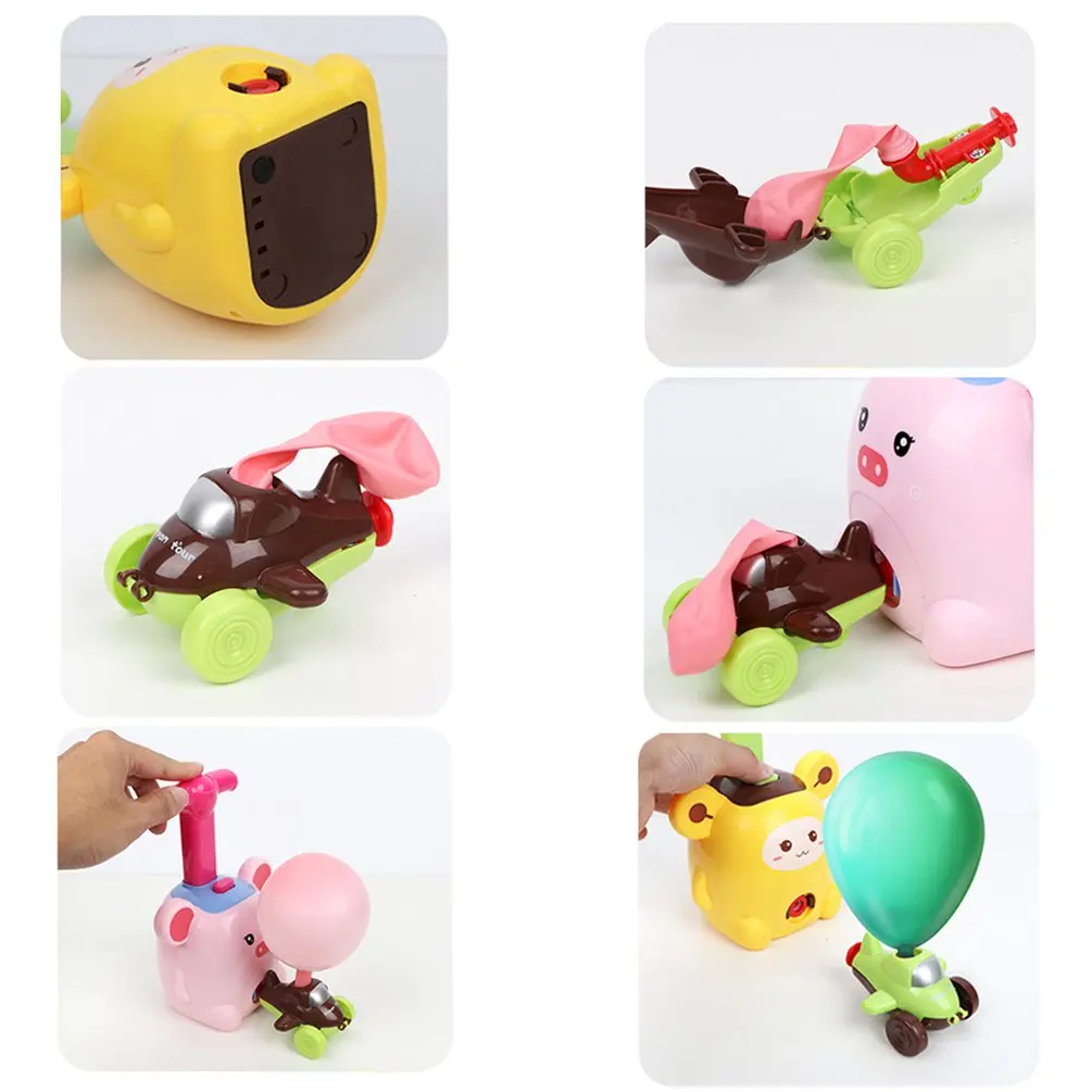 

New Inertia Flying Power Balloon Car With Rocket Launcher Cartoon Balloon Car Puzzle Toy Science Experimen Toy for Children Gift