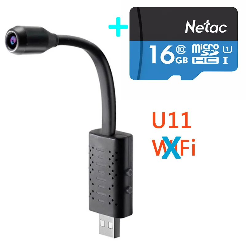 U11camera16GBTFcard Новейшая U11 Мини Портативная HD 1080P USB камера для видеонаблюдения дешевая CCTV Интернет ip камера видео рекордер Поддержка TF карта - Цвет: U11camera16GBTFcard