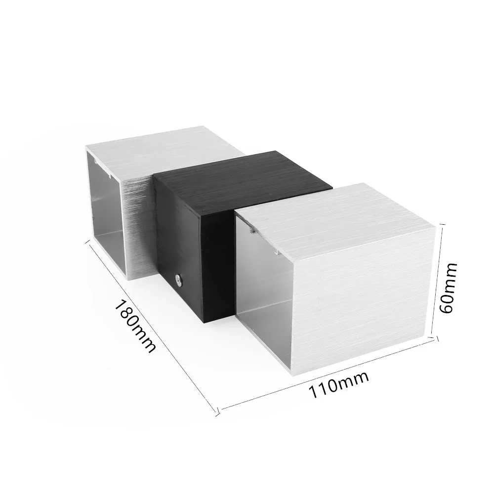 6W LED Wall Lamp Indoor Living Room Bedroom Bedside Background Stair Corridor Decorate Light Aluminum Brushed Black+Silvery | Лампы и