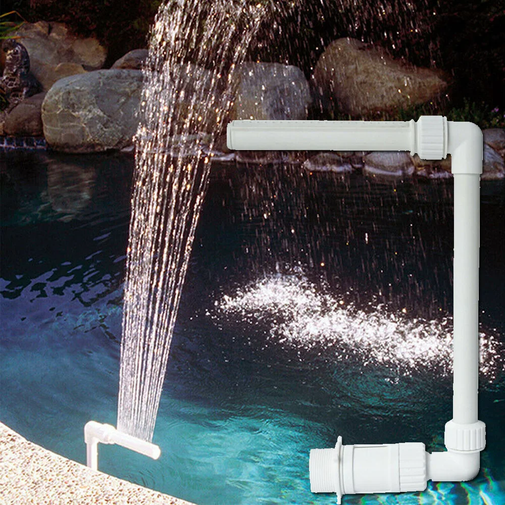 

1pc Swimming Fish Pool Waterfall Fountain Adjustable Water Pools Decor White