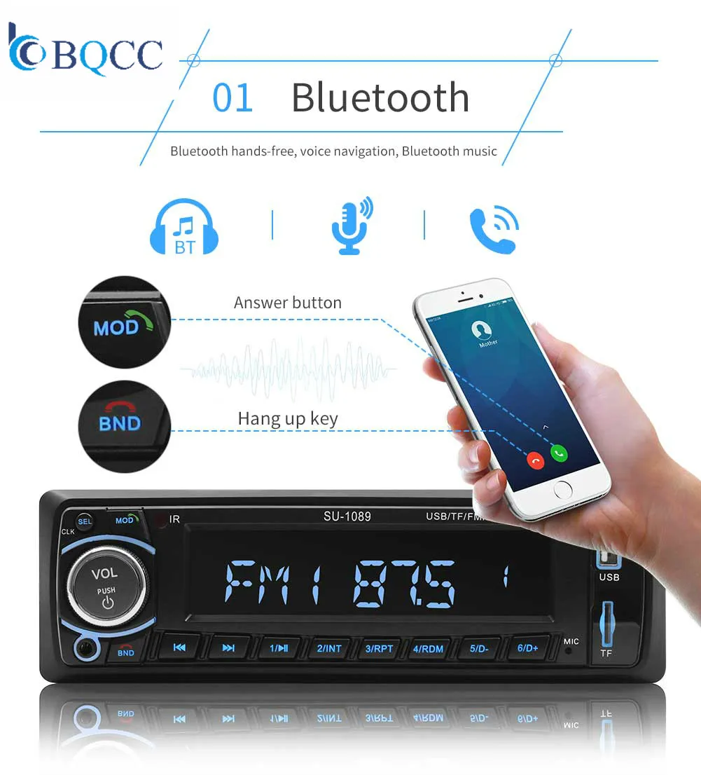 1 Din автомобильный радиоприемник Hands Free MP3/WMA FM USB SD ЖК экран 2019 новое цифровое