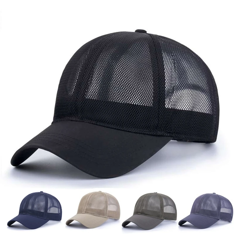 

Men Women Cap Spring Summer Breathable Baseball Cap Unisex Solid Adjustable Trucker Mesh Cap Casual Baseball UG1024ca