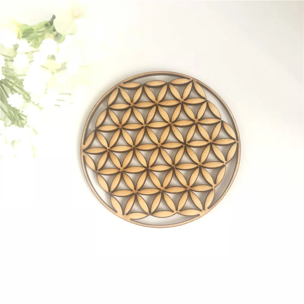 Подставка деревянная в форме цветка жизни подставка под напиток деревянный