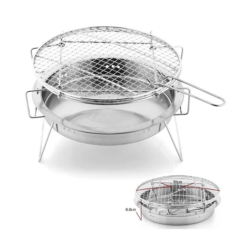 

Outdoor stainless steel barbecue grill small portable barbecue grill net camping picnic charcoal grill folding grill