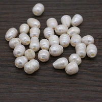 10pcs natural pearl pendant rice bead big hole beads spacer loose pearls for diy bracelet necklace jewelry accessories making