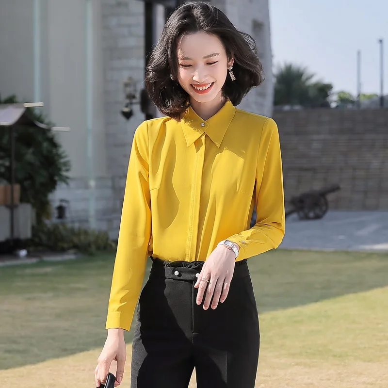 Women shirt Slim spring autumn Long sleeve OL Formal Business Blouses &amp Shirts Woman 981 | Женская одежда