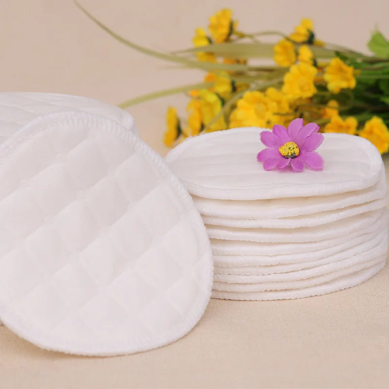 Almohadillas de algod&oacute;n de 3 capas para lactancia, almohadilla lavable a prueba de agua, org&aacute;nico, accesorio de lactancia, 12 Uds. (6 pares)-0