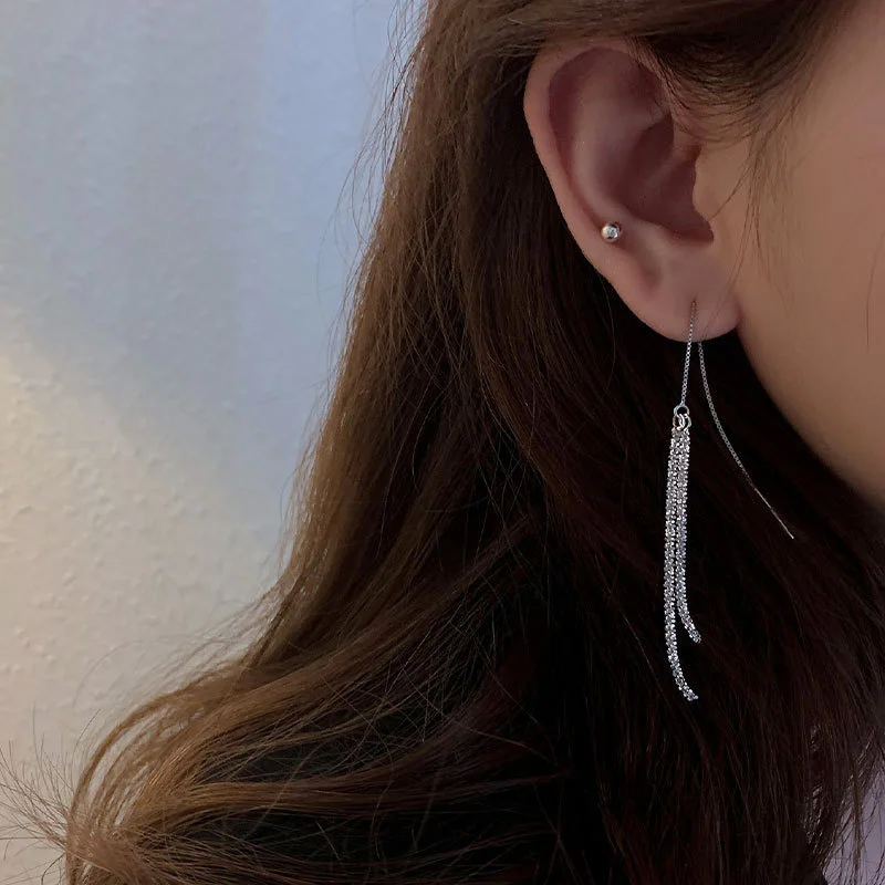 Серьги-подвески женские из серебра 925 пробы с гипсофилой | Украшения и аксессуары