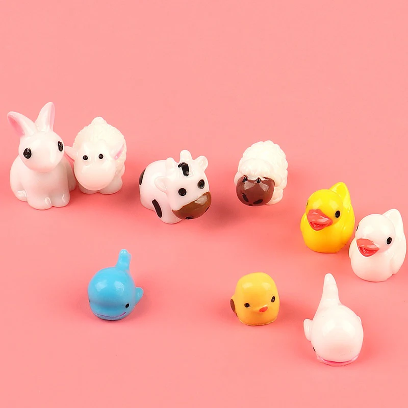 BoxiKawaii Animal Slime Additives Charms Supplies Cute Resin Cow Duck DIY Decor For Fluffy Clear Crunchy Slime Clay