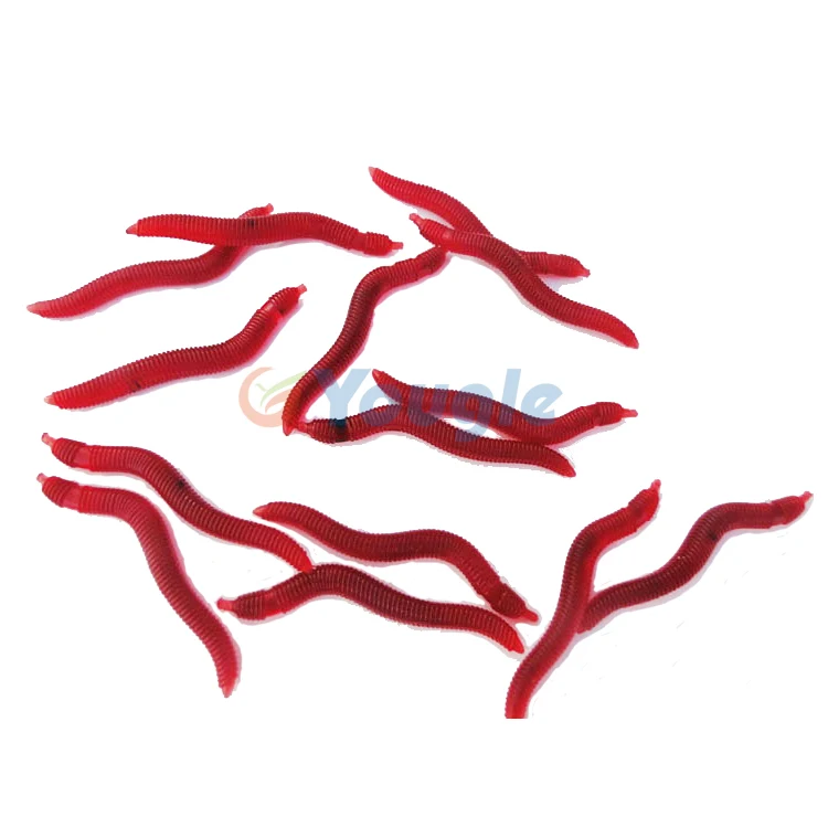 YOUGLE 50pcs/lot Fish Soft Earthworm Earth Worm Silicone Fishing Bait Lure Tackle 1.5 inch 0.01oz | Спорт и развлечения