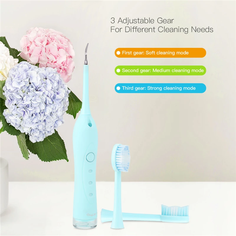 

High Frequency Vibration Electric Toothbrush Tooth Cleaning Polisher Tartar Scraper Calculus Remover Stain Eraser Mouth Mirror