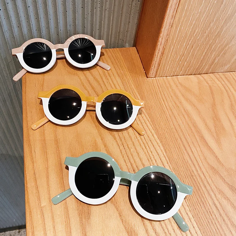 

2021 Fashions Retro Round Kids Sunglasses Brand Designer Children Sunglasses Boys Girls Baby Outdoors Goggle Shades Eyewear