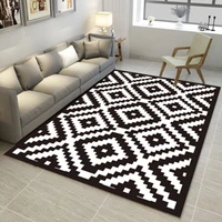 black and white lattice pattern carpet home bedroom decor floor mat carpets for living room geometric large size rugs 200300cm