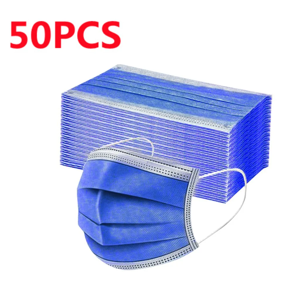 Маска одноразовая однотонная для мужчин и женщин маска 3-слойная с петлями ушей