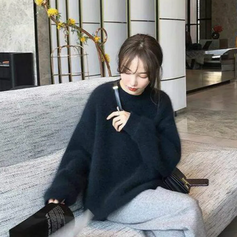 Женский кашемировый свитер с длинным рукавом круглым вырезом | Женская одежда