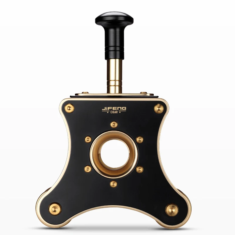 

JIFENG High Grade Stainless Steel Gold Polished Chrome Table Desktop Cigar Cutter Scissor Tobacco Tool Cigarette Guillotine
