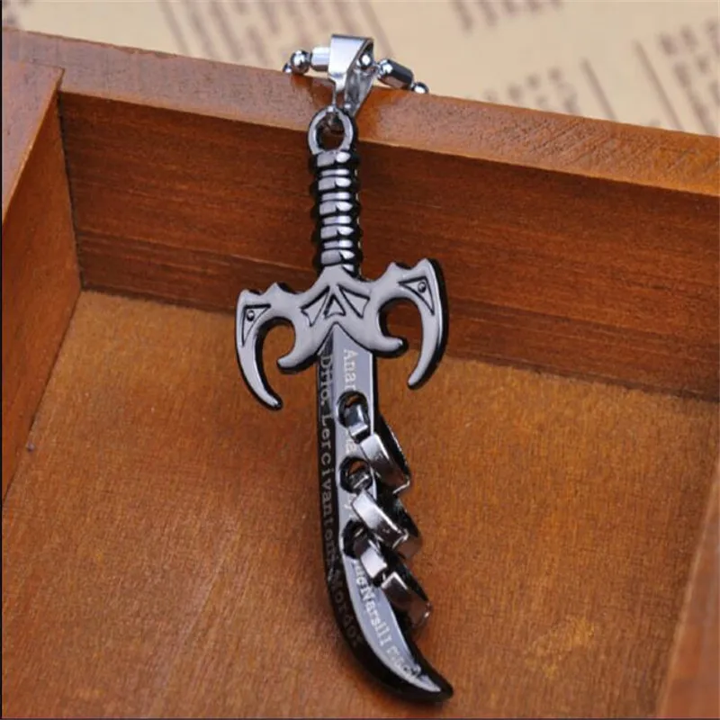 

Sword And Black Necklace Gothic Vintage Pendant Silver Color Jewelry Declaration Mysterious Black Jewelry For Tarot Gift New
