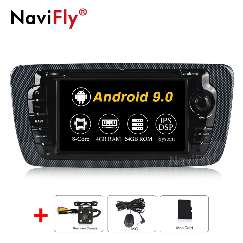 add view camera NaviFly Android9.0 ips экран DSP автомобильный dvd-плеер для сиденья Ibiza 2009-2013 gps навигация OBD2 RDS raido TPMS автопроигрыватель - Цвет: add view camera