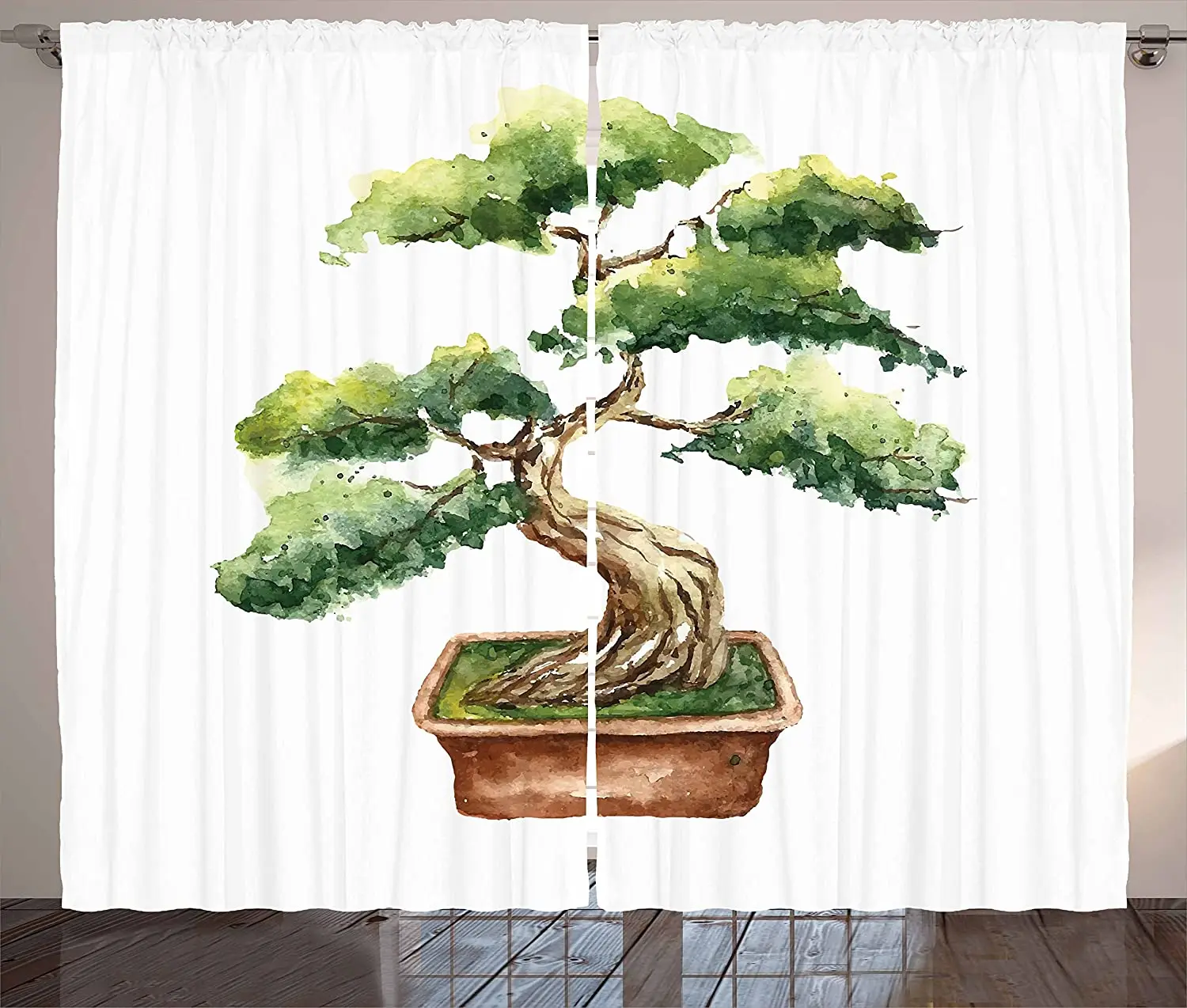 Zen Garden кухонные шторы зеленые бледно-коричневые занавески для гостиной спальни
