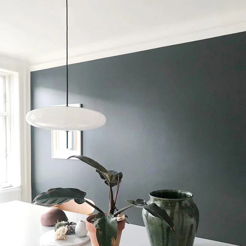 Скидка Дизайнерская Люстра для столовой, подвесные светильники в виде летающей тарелки, Современный художественный подвесной светильник для каби...