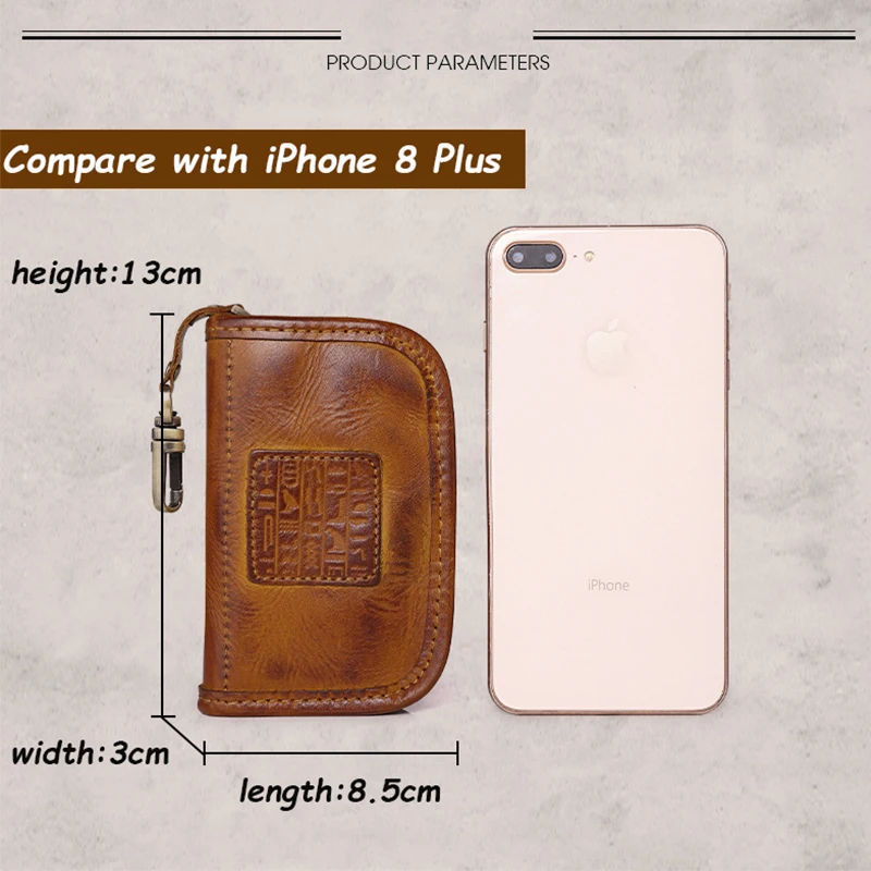 Ручная работа мужской держатель для ключей натуральная кожа большая вместимость