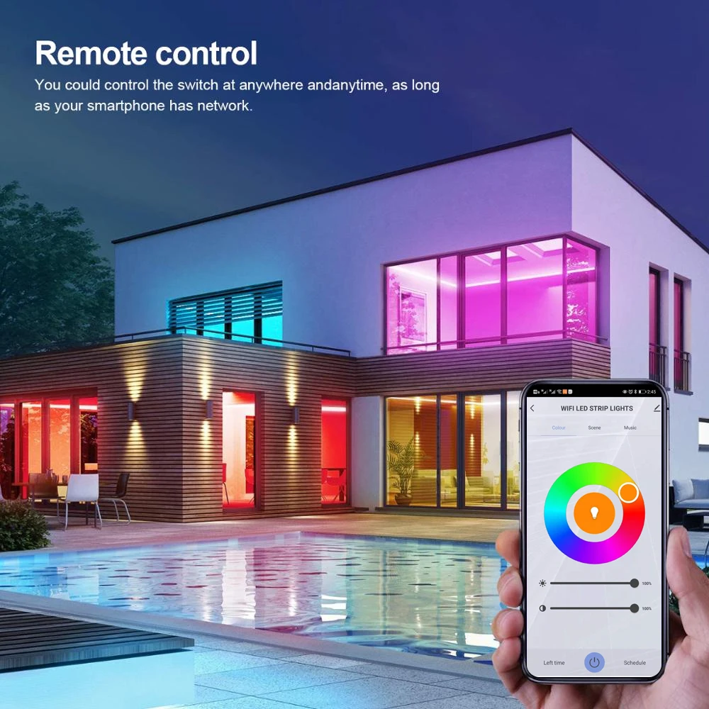 Светодиодная неоновая лента Tuya Wi-Fi RGB с голосовым управлением гибкая лампа для
