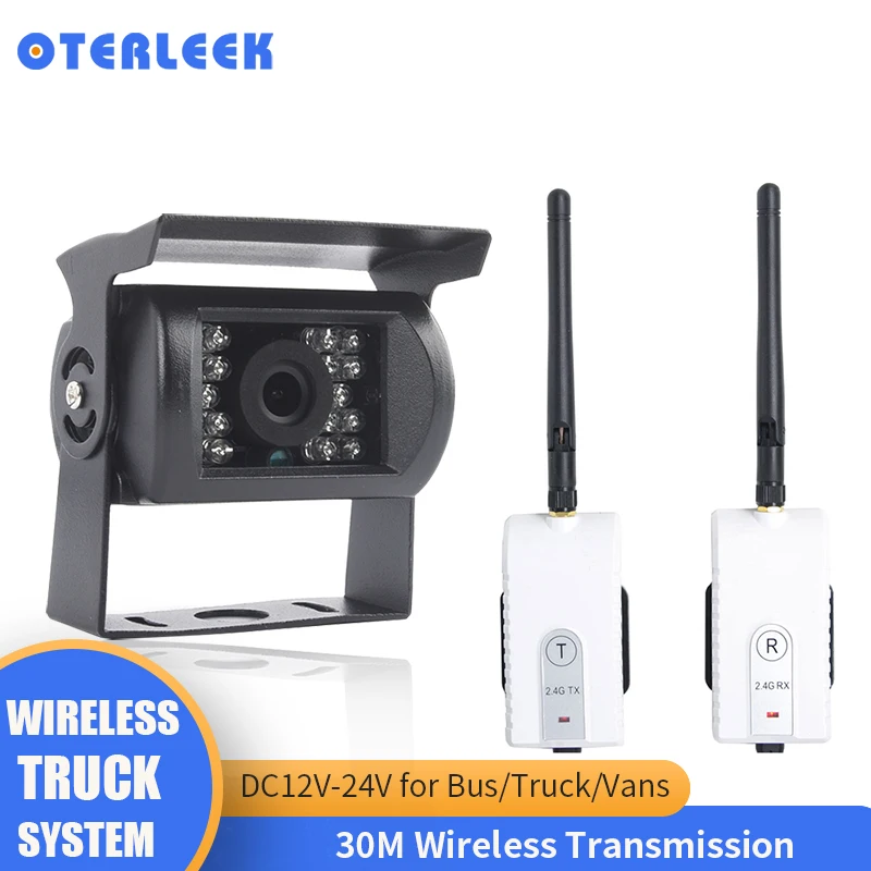 $97.10 OTERLEEK Wireless AV Transmitter and Receiver For RV Truck Trailer Bus Video Monitor Truck Reversing Rear View Backup Camera